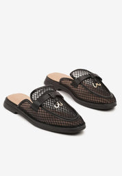 Babouche en maille transparente avec appliqué Teloviela