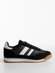 Baskets basiques avec une combinaison de matières