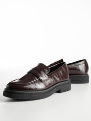 Mocassins à double talon avec bande décorative