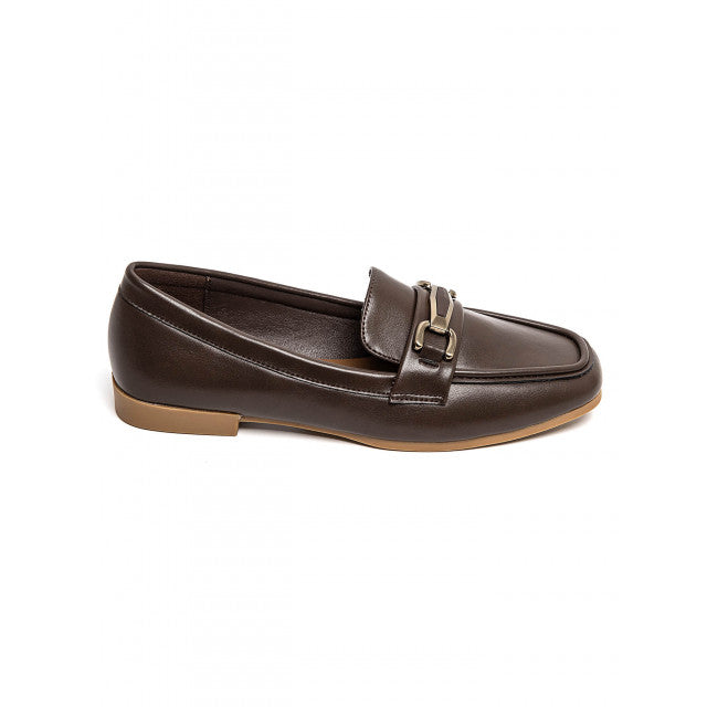 Mocassins en Simili Cuir avec Détail Métallique