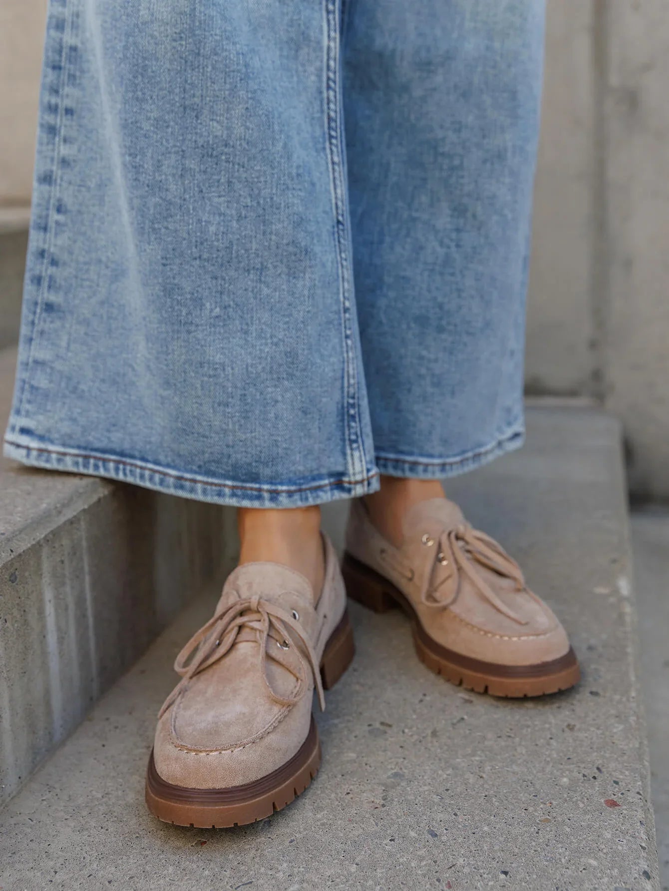 Mocassins à lacets épais