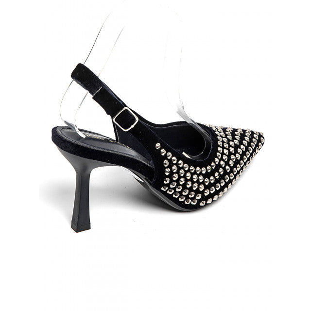 Escarpins à bride arrière avec zircons