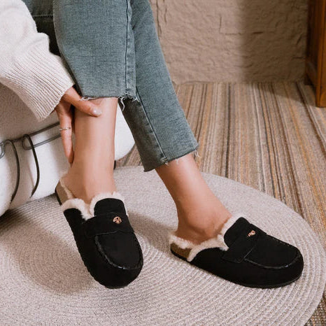 Sabots fourrées en daim