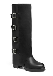 Bottes pour femme avec ourlet supérieur retourné et boucles