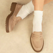 Mocassins plats en simili-daim