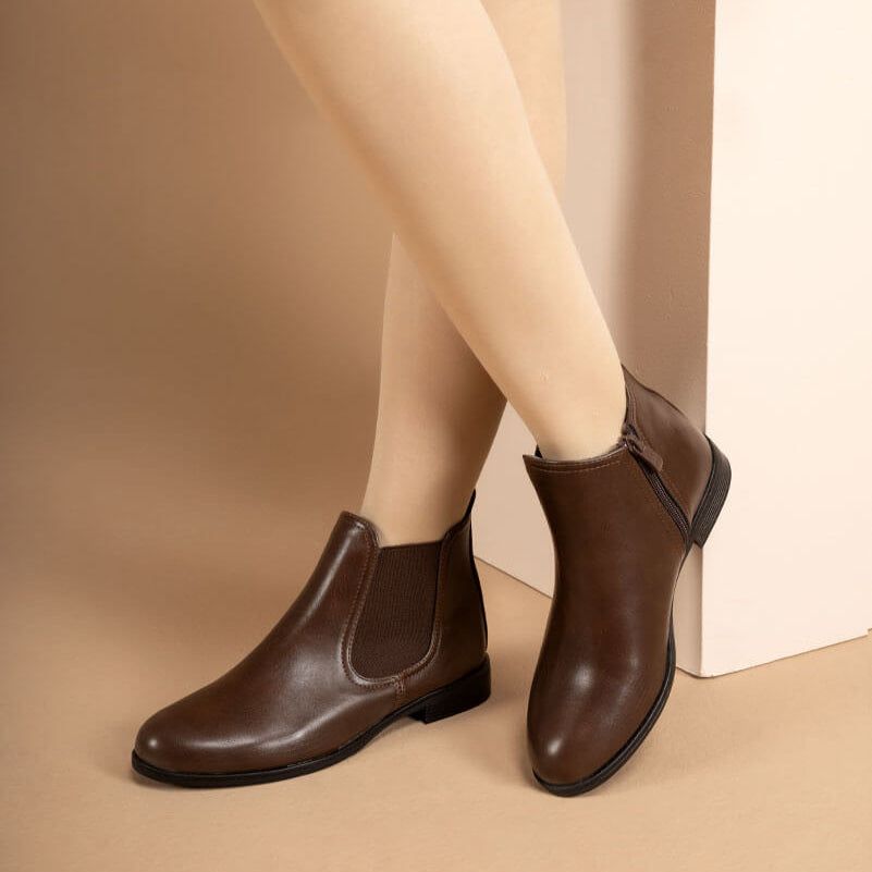 Bottines plates chelsea en simili
