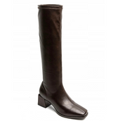 Botte haute à talon bas avec semelle en caoutchouc antidérapante