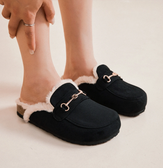 Sabots Femme Daim Fourrés