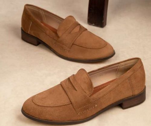 Mocassins effet suédine femme