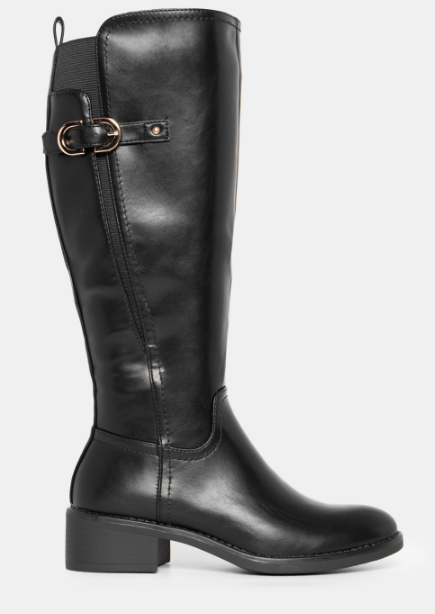 Bottes unies élastiquées à talon