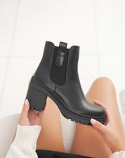 Demi Botte à talon carré fourrée