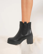 Demi Botte à talon carré fourrée