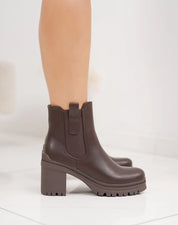 Demi Botte à talon carré fourrée