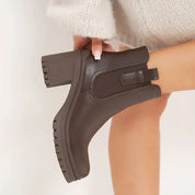 Demi Botte à talon carré fourrée