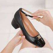 Escarpins à brides en similicuir brillant - argent