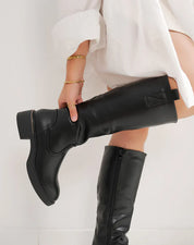 Bottes cavalières classiques avec détail doré