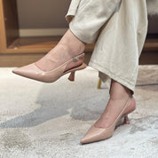 Escarpins slingback à boucle en strass