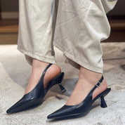 Escarpins slingback à boucle en strass