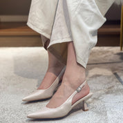 Escarpins slingback à boucle en strass