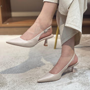 Escarpins slingback à boucle en strass