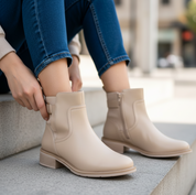 Bottines plates en cuir synthétique