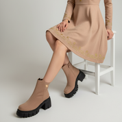 Demi botte de Luxe aux Détails Dorés