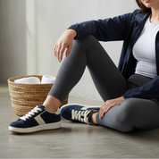 Baskets bicolores basiques à lacets