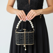 Sac à main seau de soirée de luxe pour femme avec perles
