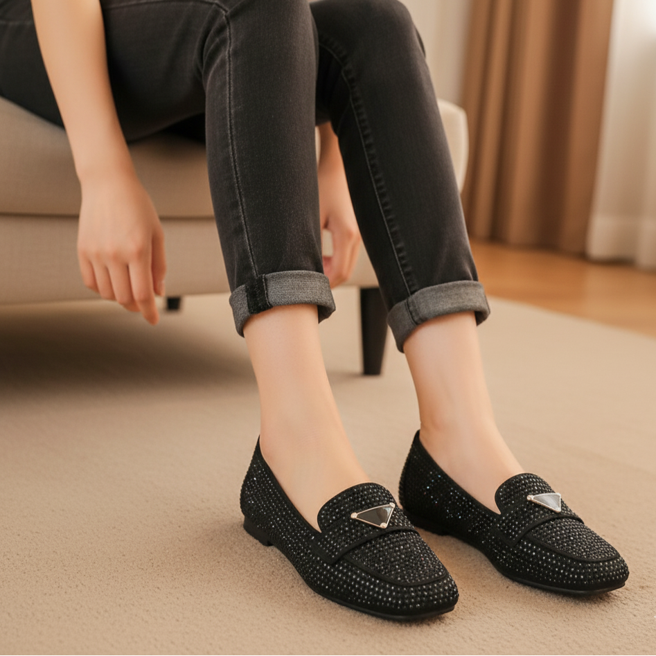 Mocassins en cristal limonade