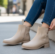 Bottines plates en cuir synthétique