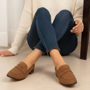 Mocassins effet suédine femme