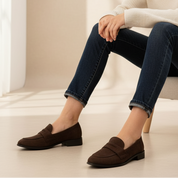 Mocassins effet suédine femme