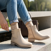 Bottines plates en cuir synthétique