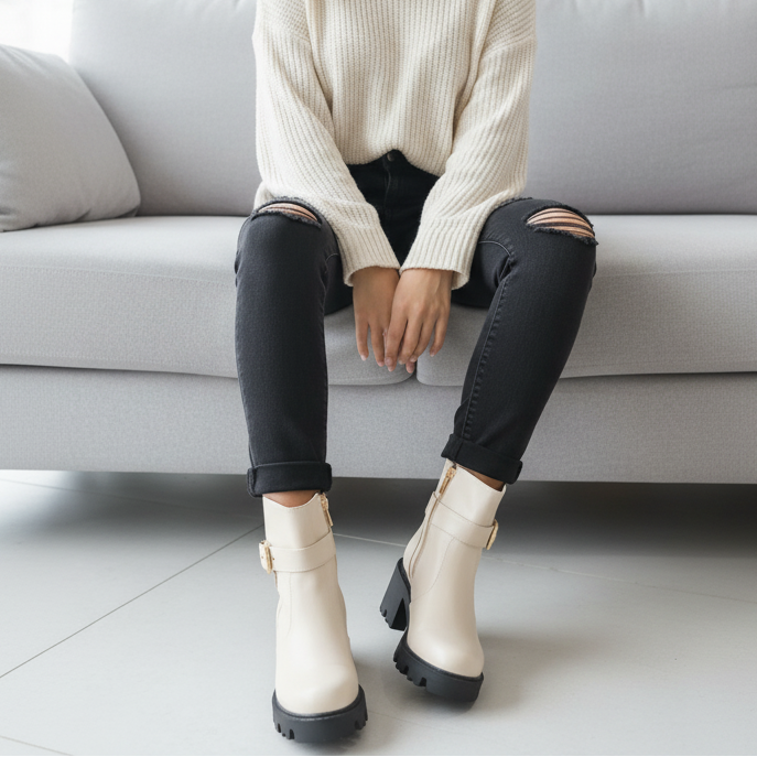 Demi botte femme à Talon haut