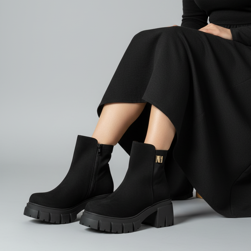 Demi botte de Luxe aux Détails Dorés