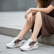 Baskets compensées en cuir pour femme