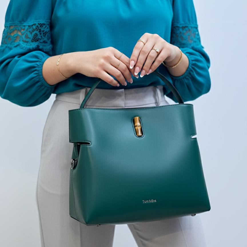 Sac Seau Double Porté Fermoir Bambou