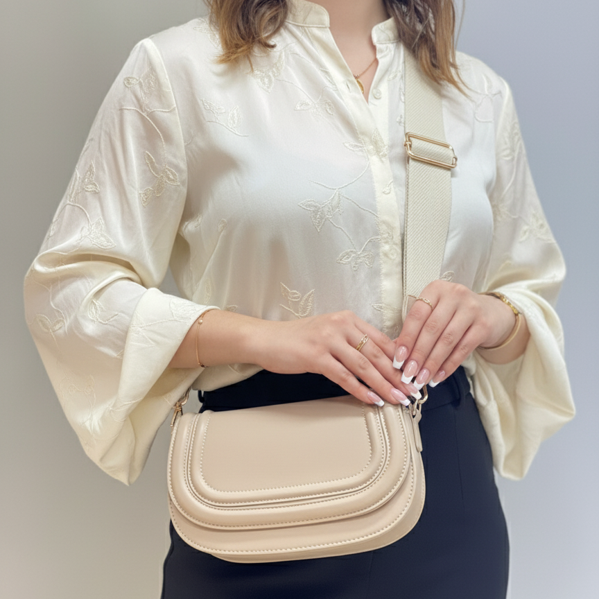 Sac À Bandoulière Tendance À Rabat De Couleur Unie