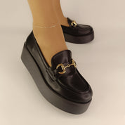 Mocassins à plateforme avec détails métalliques