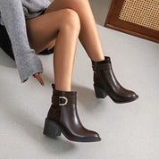 Demi botte bi-matière à talon