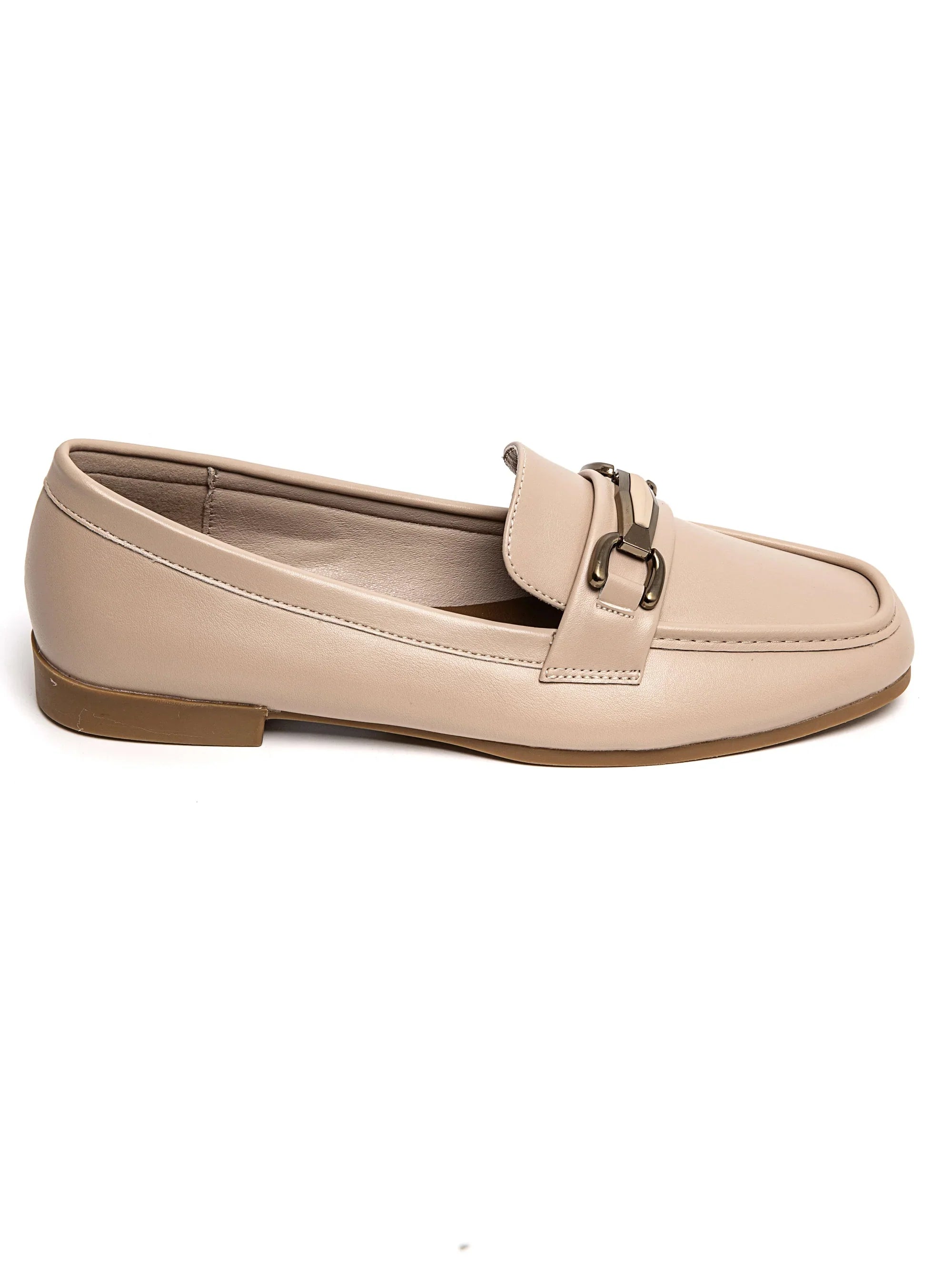 Mocassins en Simili Cuir avec Détail Métallique