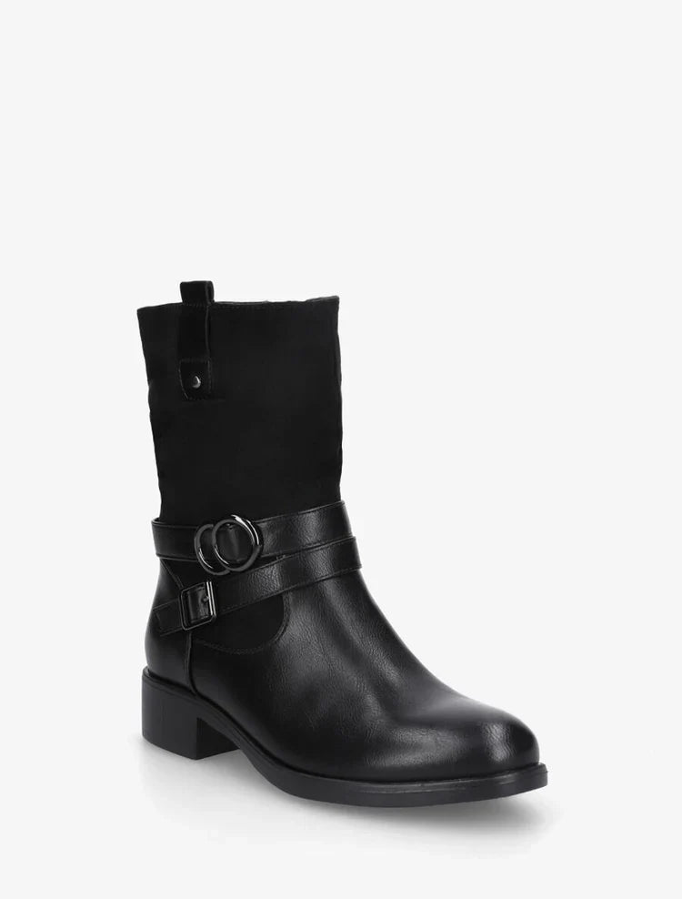 Demi bottes bimatière à ceinturon