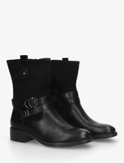 Demi bottes bimatière à ceinturon