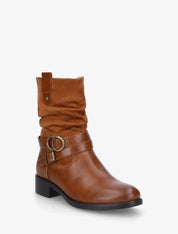 Demi bottes bimatière à ceinturon