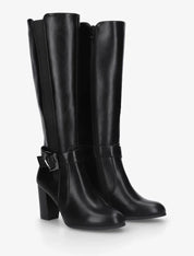 Bottes élastiquées à talon haut