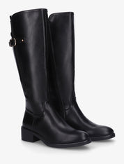 Bottes unies élastiquées à talon