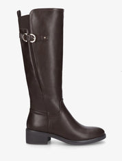 Bottes unies élastiquées à talon