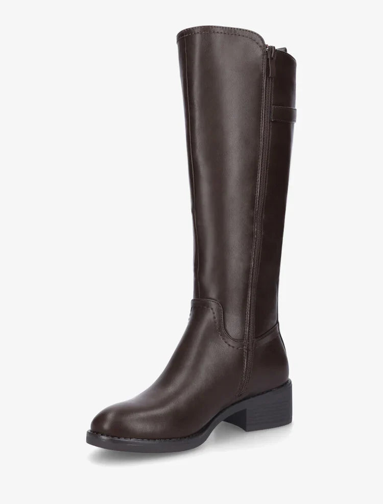 Bottes unies élastiquées à talon