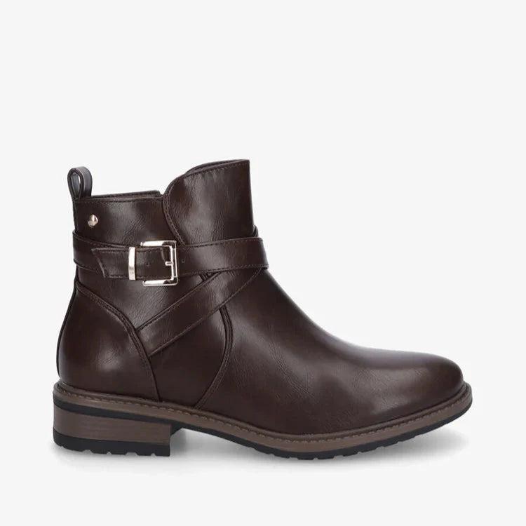 Bottines unies en simili Cuir