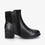 Bottines en simili et suédine à contrefort croco